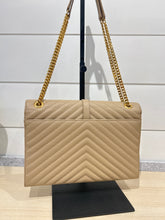 Saint Laurent Bag, Beige Grain De Poudre Matelasse Chevron Large Monogram Satchel