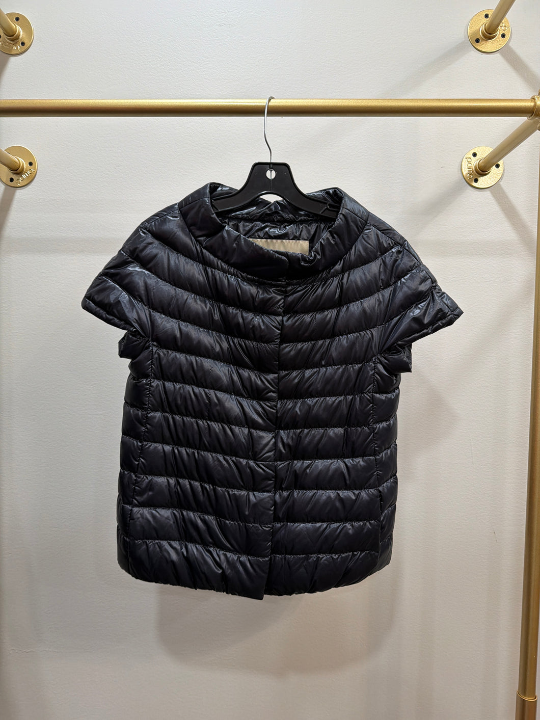 Herno Iconic Emilia Black Cap Sleeve Jacket