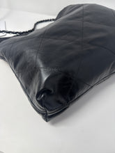 Chanel Bag, 2022 Black on Black Shiny Calfskin Quilted Chanel 22 Hobo Bag