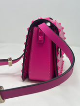Valentino Bag, Hot Pink Smooth Calfskin Enamel Tonal Small Rockstud23 Shoulder Bag