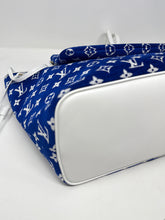 Louis Vuitton Bag, Limited Edition Blue & White Jacquard Velvet Monogram Neverfull MM