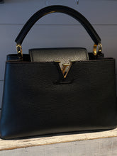 Louis Vuitton Bag, Black Taurillon Leather Capucines MM