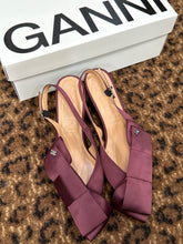 Ganni Shoes, Burgundy Big Bow Kitten Heels
