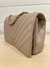 Chanel Bag, Taupe Calfskin Chevron Quilted Medium Statement Flap Bag