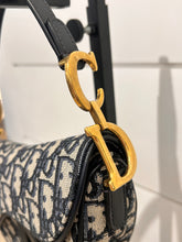 Christian Dior Bag, Navy Oblique Canvas Mini Saddle Bag