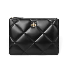 Tory Burch Black Leather Kira Diamond Quilt Pouch