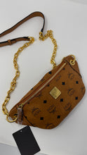 MCM Bag, Cognac Leather Fursten Chain Small Belt Bag
