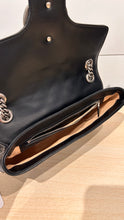 Gucci Bag, Black Calfskin Matelasse Aria Medium GG Marmont Shoulder Bag