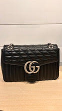 Gucci Bag, Black Calfskin Matelasse Aria Medium GG Marmont Shoulder Bag