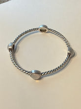 David Yurman Sterling Silver Moon Quartz 3mm Color Classics Four Station Bangle Bracelet