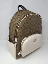 Coach Bag, Signature Canvas & White Leather Court Large Backpack