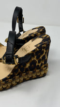 Christian Louboutin Shoes, Nappa Silk Leopard Wedges (size 38)
