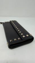 Valentino Black Leather Rockstud Wristlet Wallet