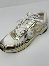 Chanel Shoes, Fabric Laminated Calfskin Stretch CC Sneakers (size 41)