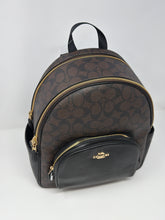 Coach Bag, Brown Signature Canvas & Black Leather Court Backpack
