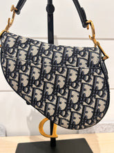 Christian Dior Bag, Navy Oblique Canvas Mini Saddle Bag