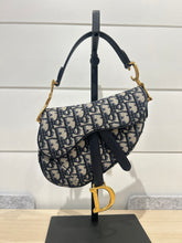 Christian Dior Bag, Navy Oblique Canvas Mini Saddle Bag