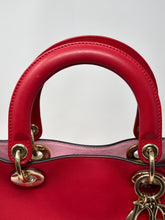 Christian Dior Bag, Red & Pink Calfskin Leather Diorissimo Medium Tote Bag