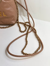 Chanel Bag, Beige Shiny Calfskin Leather 22 Mini Hobo Crossbody