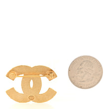 Chanel Pink Enamel & Gold Metal CC Brooch