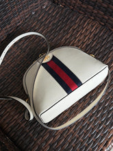 Gucci Bag, Off White Textured Dollar Calfskin Web Small Ophidia Dome Shoulder Bag