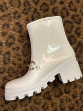 Gucci Shoes, White Horsebit Rubber Boots (size 40)