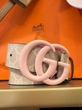 Gucci Pink GG Canvas Belt (size 85)