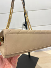 Saint Laurent Bag, Beige Grain De Poudre Matelasse Chevron Large Monogram Satchel