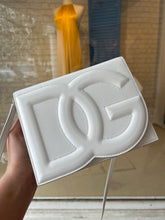 Dolce & Gabbana Bag, White Logo Flap Leather Crossbody Bag