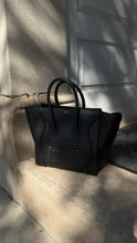 Celine Bag, Black Drummed Calfskin Luggage Tote