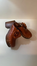 Chanel Shoes, Tan Calfskin Camellia Clogs (size 39)