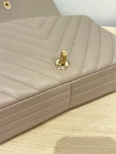 Chanel Bag, Taupe Calfskin Chevron Quilted Medium Statement Flap Bag