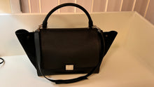 Celine Bag, Black Drummed Calfskin & Suede Trapeze Tote