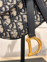 Christian Dior Bag, Navy Oblique Canvas Mini Saddle Bag