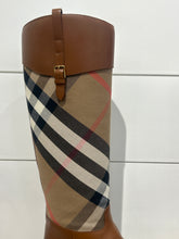 Burberry Shoes, Tan Leather Plaid Tall Boots (size 38)