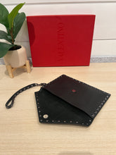 Valentino Bag, Black Leather Rockstud Wristlet Clutch