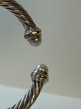 David Yurman Sterling Silver Classic Cable Bracelet with Pearl and 14k Gold, 5mm