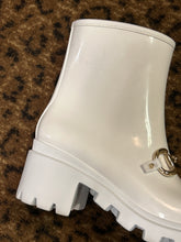 Gucci Shoes, White Horsebit Rubber Boots (size 40)