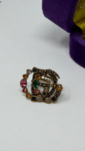 Gucci Crystal Double G Cocktail Ring