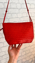 Bottega Veneta Bag, Red Nappa Intrecciato Leather Crossbody
