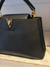 Louis Vuitton Bag, Black Taurillon Leather Capucines MM