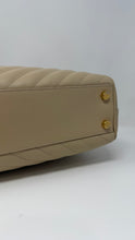 Saint Laurent Bag, Beige Grain De Poudre Matelasse Chevron Monogram Shopping Bag