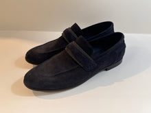 Brunello Cucinelli Shoes, Navy Suede Monili-Embellished Loafers (size 38)