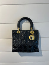 Christian Dior Bag, Black Patent Cannage Medium ‘Lady Dior’ Bag