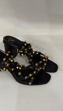 Valentino Shoes, Black Leather Rockstud Strappy Block-Heel Sandals (size 40)