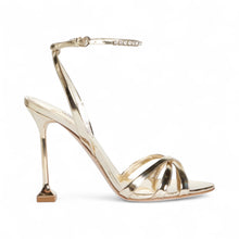 Miu Miu Shoes, Crystal Embellished Metallic Leather Sandals (size 36.5)
