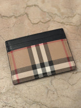 Burberry Black Leather & Check Card Wallet