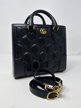 Gucci Bag, Black Leather GG Matelassé Small Top Handle Tote