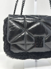 MCM Bag, Black Leather & Shearling Travia Small Shoulder Bag