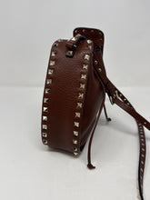Valentino Bag, Brown Grained Calfskin Rockstud Bucket Bag